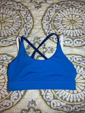 Zyia Active Light n Tight Blue Tones RC Criss Cross Sports Bra Size XL